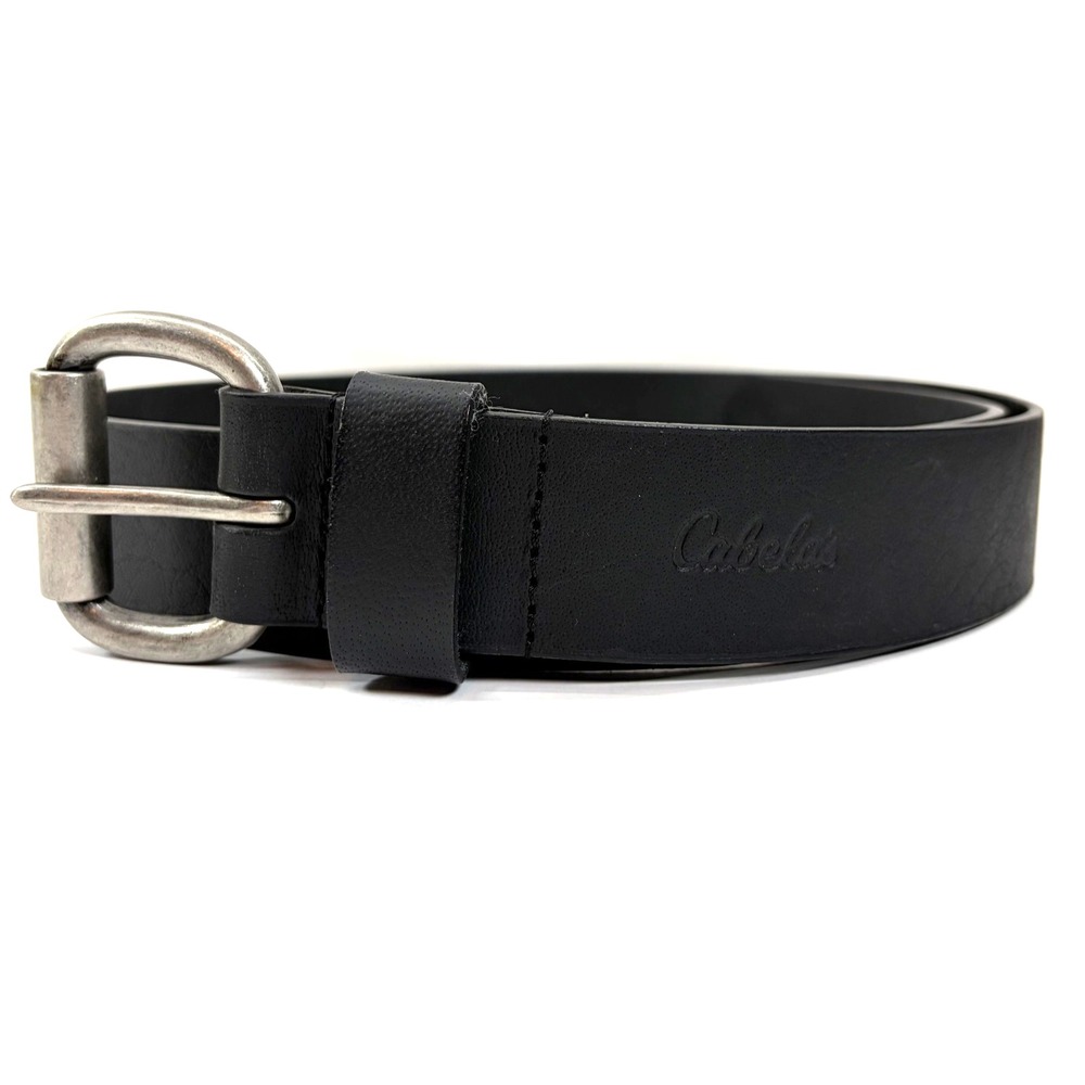 CABELAS Black BUFFALO LEATHER Belt Full Grain Roughneck 38" Long 1.5" Wide NWOT